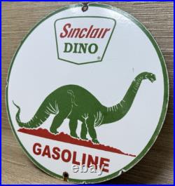 Vintage Sinclair Gasoline Porcelain Sign Dealership Gas Station Dino Motor Oil Vintage Sinclair Gasoline Porcelain Sign Dealership Gas Station Dino Motor Oil