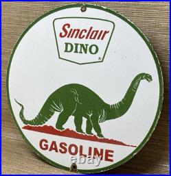 Vintage Sinclair Gasoline Porcelain Sign Dealership Gas Station Dino Motor Oil