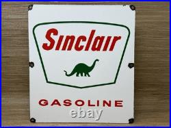 Vintage Sinclair Gasoline Porcelain Sign Gas Station Dino Dinosaur Motor Oil