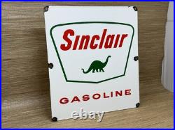 Vintage Sinclair Gasoline Porcelain Sign Gas Station Dino Dinosaur Motor Oil