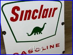 Vintage Sinclair Gasoline Porcelain Sign Gas Station Dino Dinosaur Motor Oil