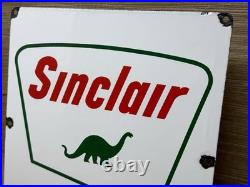Vintage Sinclair Gasoline Porcelain Sign Gas Station Dino Dinosaur Motor Oil