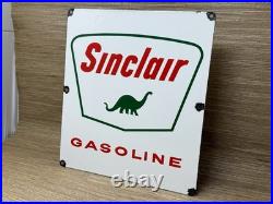 Vintage Sinclair Gasoline Porcelain Sign Gas Station Dino Dinosaur Motor Oil