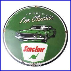 Vintage Sinclair Gasoline Sign Service I'm Classic Gas Pump Porcelain Sign
