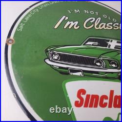 Vintage Sinclair Gasoline Sign Service I'm Classic Gas Pump Porcelain Sign