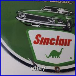 Vintage Sinclair Gasoline Sign Service I'm Classic Gas Pump Porcelain Sign
