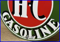 Vintage Sinclair H-c Gasoline Porcelain Sign Dealership Gas Station Motor Oil