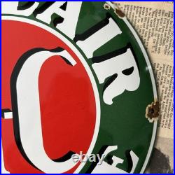 Vintage Sinclair Hc Gasoline 12 Inch Convex Porcelain Enamel Sign