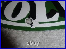 Vintage Sinclair Hc High Compression Gasoline 12 Porcelain Metal H C Oil Sign