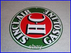 Vintage Sinclair Hc High Compression Gasoline 12 Porcelain Metal H C Oil Sign