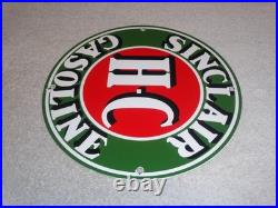 Vintage Sinclair Hc High Compression Gasoline 12 Porcelain Metal H C Oil Sign
