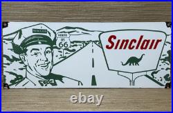 Vintage Sinclair Motor Oil Porcelain Sign Dealership Gas Station Dino Gasoline
