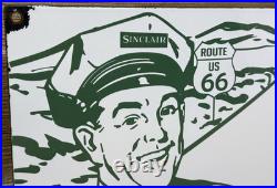 Vintage Sinclair Motor Oil Porcelain Sign Dealership Gas Station Dino Gasoline