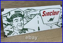 Vintage Sinclair Motor Oil Porcelain Sign Dealership Gas Station Dino Gasoline