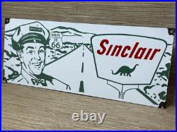 Vintage Sinclair Motor Oil Porcelain Sign Dealership Gas Station Dino Gasoline