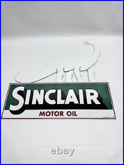 Vintage Sinclair Motor Oil Service Station Porcelain Large Dinosaur Sign