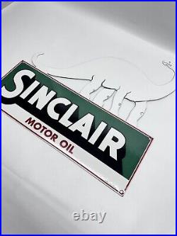 Vintage Sinclair Motor Oil Service Station Porcelain Large Dinosaur Sign