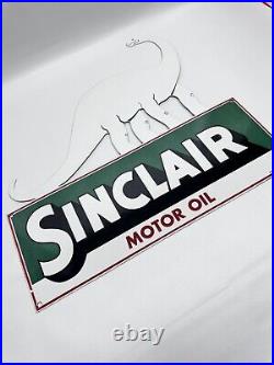 Vintage Sinclair Motor Oil Service Station Porcelain Large Dinosaur Sign