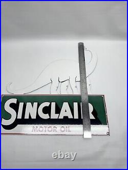 Vintage Sinclair Motor Oil Service Station Porcelain Large Dinosaur Sign