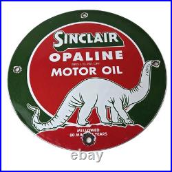 Vintage Sinclair Opaline Sign Gas Motor Oil Porcelain Advertisement Sign