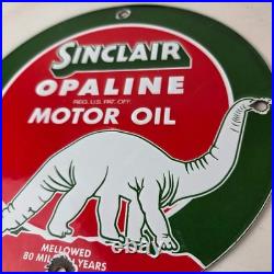 Vintage Sinclair Opaline Sign Gas Motor Oil Porcelain Advertisement Sign