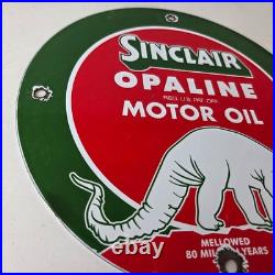 Vintage Sinclair Opaline Sign Gas Motor Oil Porcelain Advertisement Sign