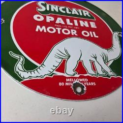 Vintage Sinclair Opaline Sign Gas Motor Oil Porcelain Advertisement Sign