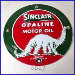 Vintage Sinclair Opaline Sign Gas Motor Oil Porcelain Advertisement Sign