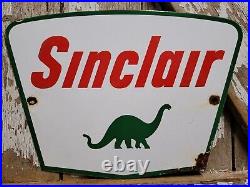 Vintage Sinclair Porcelain Sign Gas Motor Oil Sales Service Garage Mechanic Shop