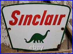 Vintage Sinclair Porcelain Sign Gas Motor Oil Sales Service Garage Mechanic Shop
