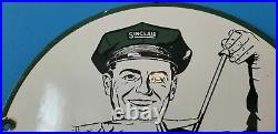 Vintage Sinclair Regular Gasoline Porcelain Gas Service Station Attendant Sign