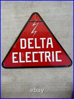 Vintage Single Sided Porcelain Delta Electric Sign