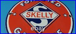 Vintage Skelly Gasoline Porcelain Gas Oil Service Station Pump Plate Ad Sign