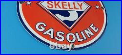 Vintage Skelly Gasoline Porcelain Gas Oil Service Station Pump Plate Ad Sign