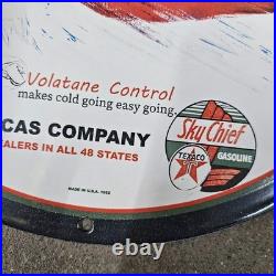Vintage Sky Chief Punch Old Us Gasoline Oil Gas Pump Enamel Porcelain Sign