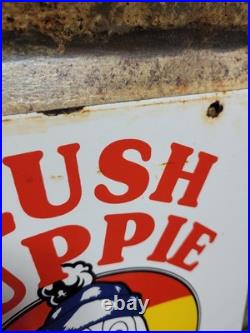 Vintage Slush Puppie Porcelain Sign Old Frozen Icee Beverage Cold Ice Cola Drink