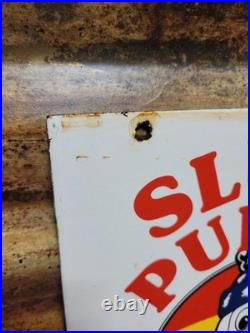 Vintage Slush Puppie Porcelain Sign Old Frozen Icee Beverage Cold Ice Cola Drink