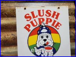 Vintage Slush Puppie Porcelain Sign Old Frozen Icee Beverage Cold Ice Cola Drink