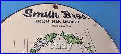 Vintage Smith Bros Sign Felix the Cat Fish Meat Porcelain Gas Pump Sign