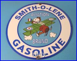 Vintage Smith-O-Lene Gasoline Sign Aviation Service Gas Pump Porcelain Sign Vintage Smith-O-Lene Gasoline Sign Aviation Service Gas Pump Porcelain Sign
