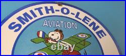 Vintage Smith-O-Lene Gasoline Sign Aviation Service Gas Pump Porcelain Sign Vintage Smith-O-Lene Gasoline Sign Aviation Service Gas Pump Porcelain Sign