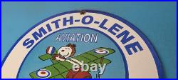 Vintage Smith-O-Lene Gasoline Sign Aviation Service Gas Pump Porcelain Sign Vintage Smith-O-Lene Gasoline Sign Aviation Service Gas Pump Porcelain Sign