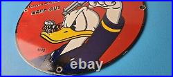 Vintage Smith & Wesson Porcelain Sign Walt Disney Keep Out Gas Pump Sign