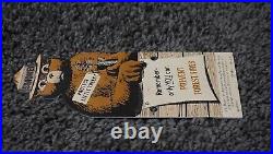 Vintage Smokey Bear Porcelain Metal Us Forest Service Fire Gas Oil Sign Rare Ad