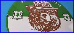 Vintage Smokey Bear Sign Prevent Wildfires Prevention Gas Porcelain Sign