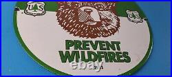 Vintage Smokey Bear Sign Prevent Wildfires Prevention Gas Porcelain Sign