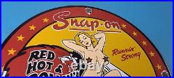 Vintage Snap-On Tools Porcelain Sign Auto Wrench Gas Service Garage Shop Sign