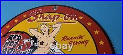 Vintage Snap-On Tools Porcelain Sign Auto Wrench Gas Service Garage Shop Sign