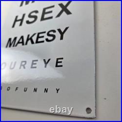 Vintage Snellen Chart Sign Eye Doctor Exam Man Cave Gas Porcelain Sex Sign