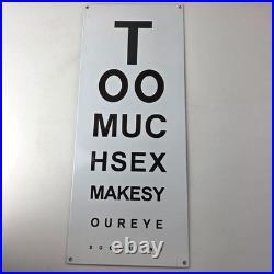 Vintage Snellen Chart Sign Eye Doctor Exam Man Cave Gas Porcelain Sex Sign